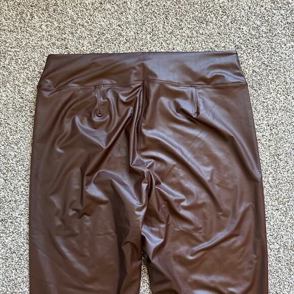 Aerie Offline Real Lux dark brown faux leather hi-rise leggings size XXL NWT - Picture 5 of 12